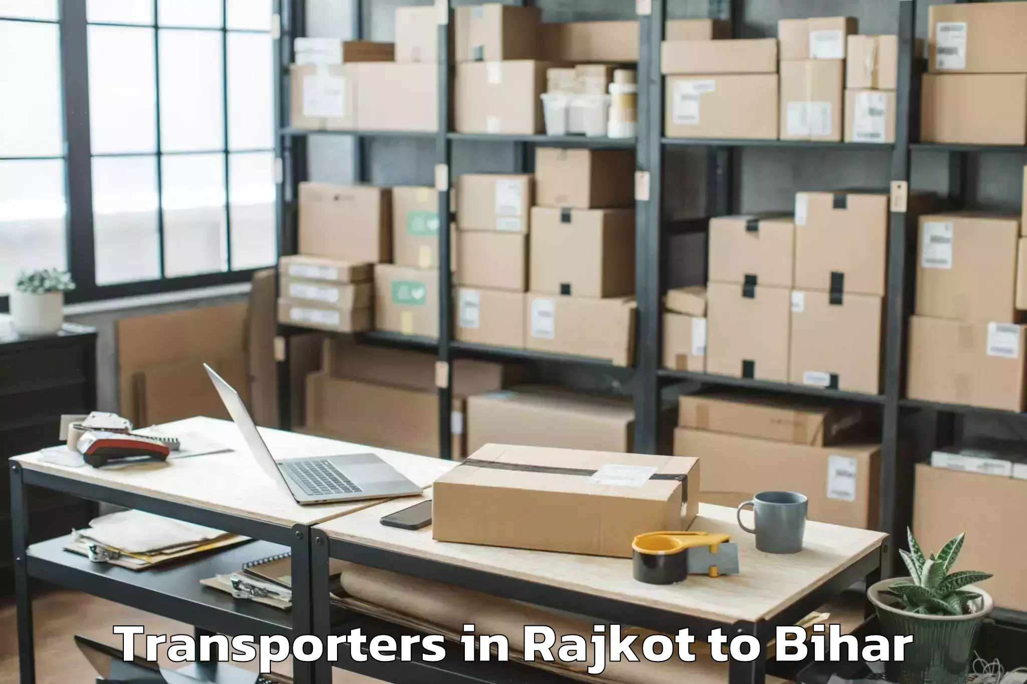 Easy Rajkot to Belaganj Transporters Booking